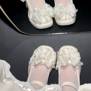 Delicate Bridal Chunky Heels