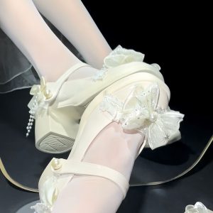Delicate Bridal Chunky Heels