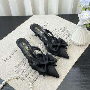 Cut-Out Bow Sandals