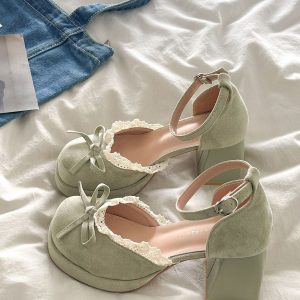 French Lace Bow Mary Janes