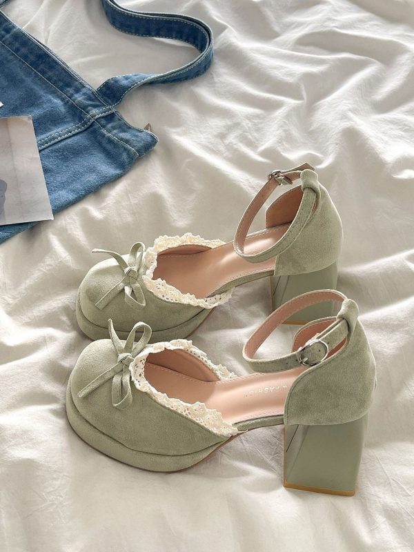 French Lace Bow Mary Janes