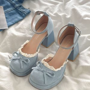 French Lace Bow Mary Janes