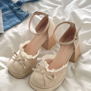 French Lace Bow Mary Janes