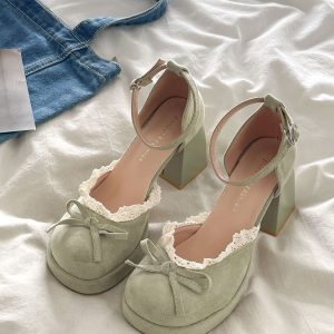 French Lace Bow Mary Janes