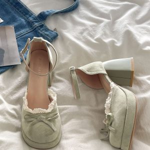 French Lace Bow Mary Janes