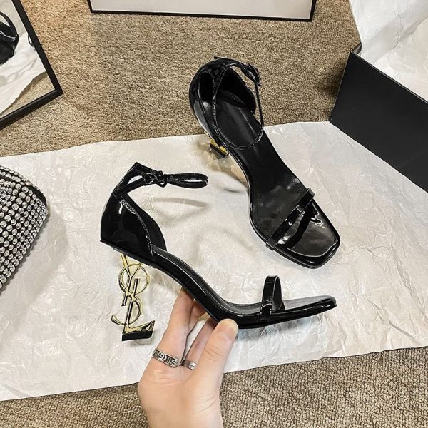 YSL Glossy Strap Heels