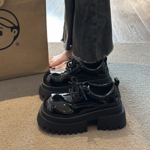 Midnight Patent Platform Mary Janes