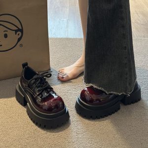 Midnight Patent Platform Mary Janes
