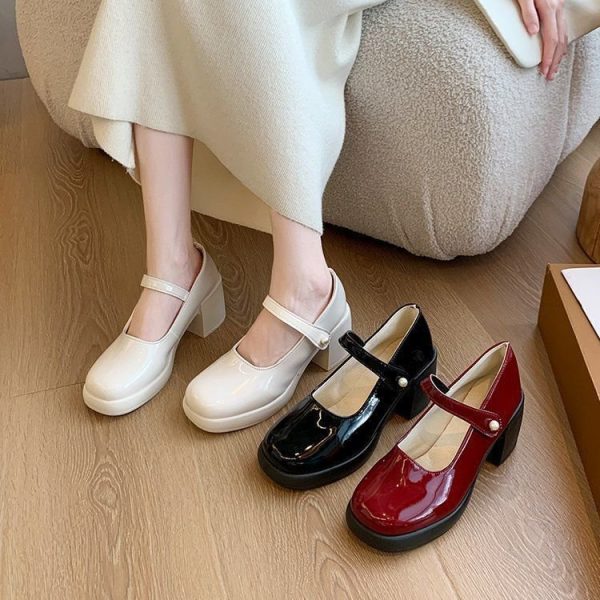 Ebony Pearl Mary Jane Heels