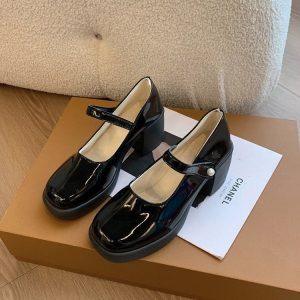 Ebony Pearl Mary Jane Heels