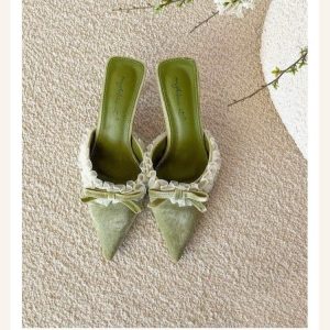 Fairy Lace Bow Mules