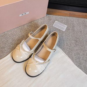 Beige Pearl Mary Jane Heels