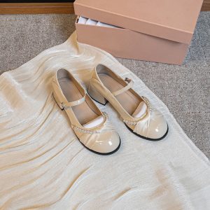Beige Pearl Mary Jane Heels