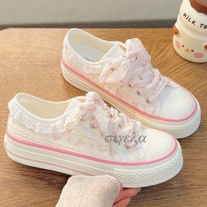 Lace Canvas Platform Sneakers