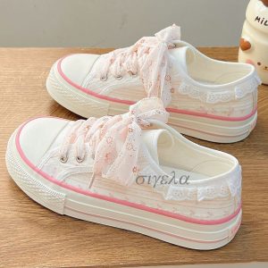 Lace Canvas Platform Sneakers
