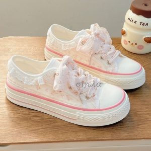 Lace Canvas Platform Sneakers