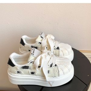 Contrast Canvas Platform Sneakers