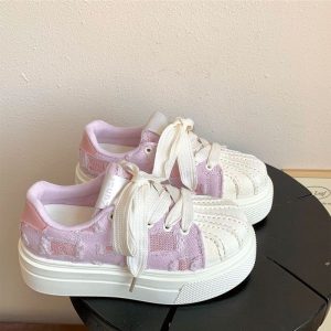 Contrast Canvas Platform Sneakers