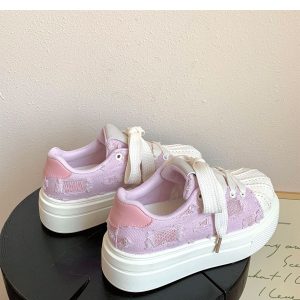 Contrast Canvas Platform Sneakers