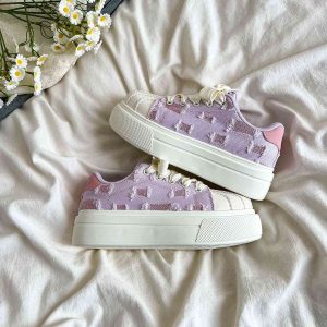 Contrast Canvas Platform Sneakers