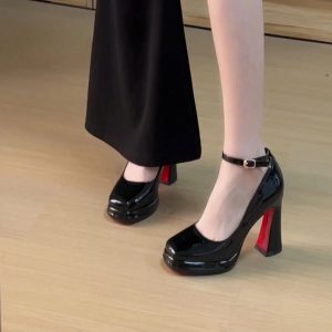 Patent Mary Jane Platform Heels
