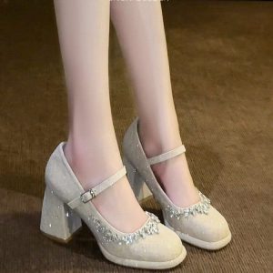 Crystal Mary Jane Heels