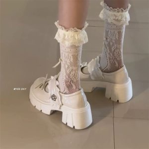 Soft Ivory Mary Jane Leafers