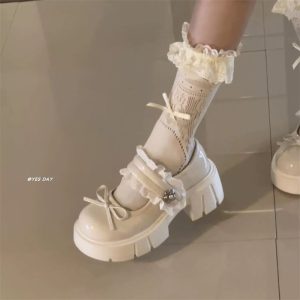 Soft Ivory Mary Jane Leafers