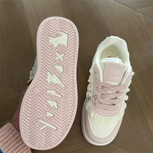 Lace Trim Platform Sneakers