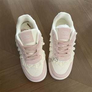 Lace Trim Platform Sneakers