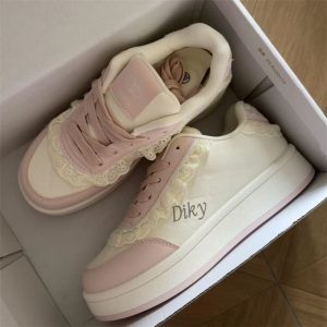 Lace Trim Platform Sneakers