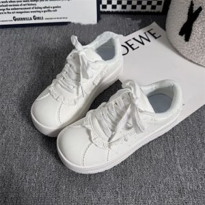 Lace Trim Platform Sneakers