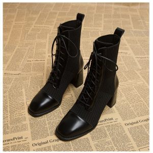 Sock Knit Ankle Boots