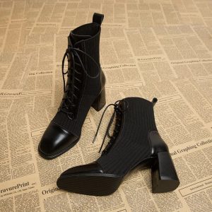 Sock Knit Ankle Boots
