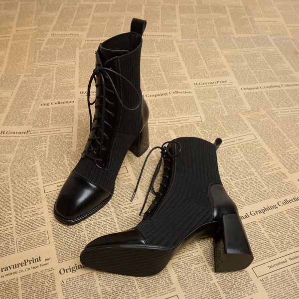 Sock Knit Ankle Boots