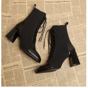 Sock Knit Ankle Boots