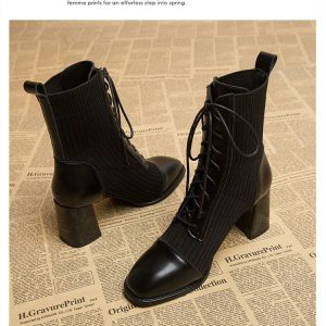 Sock Knit Ankle Boots