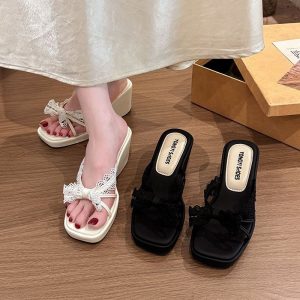 French Wedge Lace Sandals