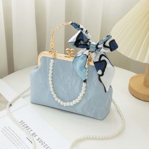 Pearl Handle Kiss Lock Bag
