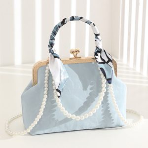 Pearl Handle Kiss Lock Bag