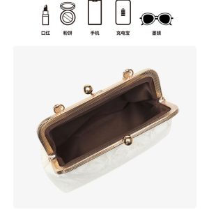 Pearl Handle Kiss Lock Bag