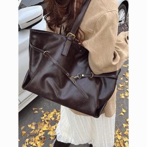 Vintage PU Tote Bag