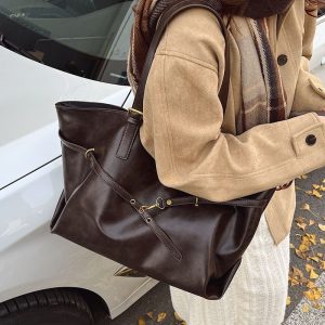 Vintage PU Tote Bag
