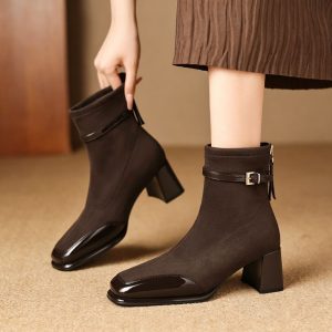 Vintage Buckle Ankle Boots