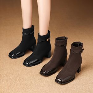 Vintage Buckle Ankle Boots