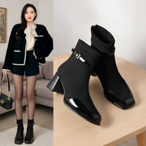 Vintage Buckle Ankle Boots