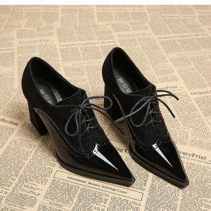 Vintage Lace-Up Oxford Heels