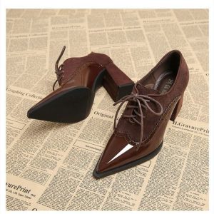 Vintage Lace-Up Oxford Heels