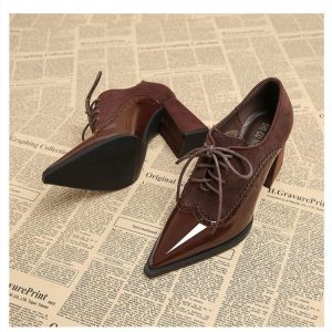 Vintage Lace-Up Oxford Heels
