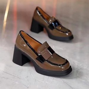 Retro Platform Block Heel Loafers